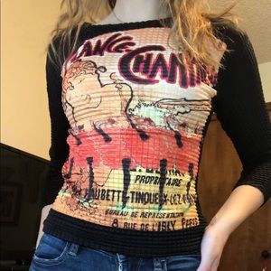 vintage multi color france shirt